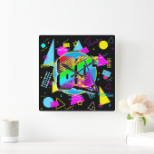 80のレトロヴィンテージオールドスクールスタイル スクエア壁時計 (ホーム)