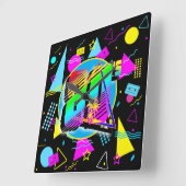 80のレトロヴィンテージオールドスクールスタイル スクエア壁時計 (傾斜)