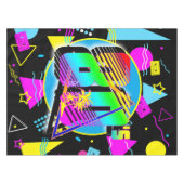 80のレトロヴィンテージオールドスクールスタイル テーブルクロス (正面(横))