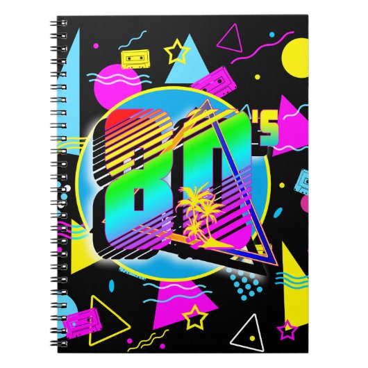 80のレトロヴィンテージオールドスクールスタイル ノートブック (正面)
