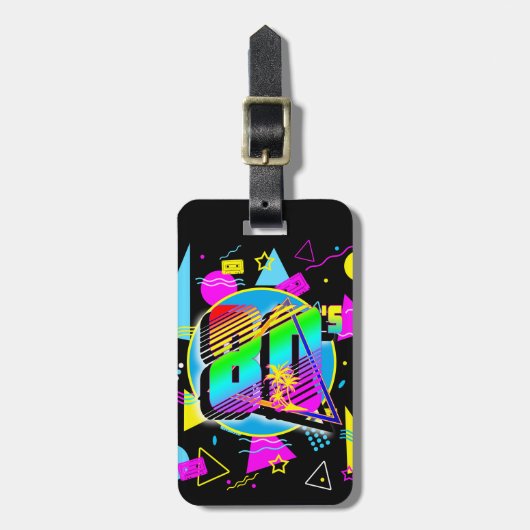 80のレトロヴィンテージオールドスクールスタイル ラゲッジタグ (正面縦)