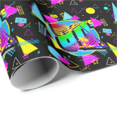 80のレトロヴィンテージオールドスクールスタイル ラッピングペーパー (ロールコーナー)