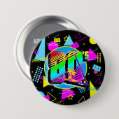 80のレトロヴィンテージオールドスクールスタイル 缶バッジ (正面&裏面)