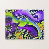 80のレトロ幾何学模様 ジグソーパズル (横)