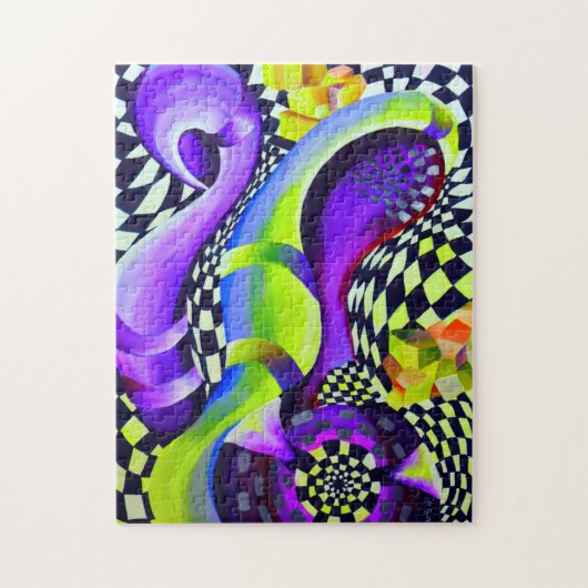 80のレトロ幾何学模様 ジグソーパズル (縦)