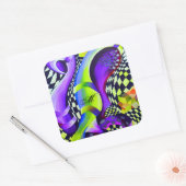 80のレトロ幾何学模様 スクエアシール (封筒)