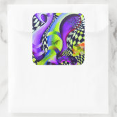 80のレトロ幾何学模様 スクエアシール (バッグ)