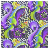 80のレトロ幾何学模様 ファブリック (クローズアップ)