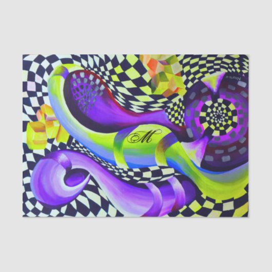 80のレトロ幾何学模様 薄葉紙 (正面)