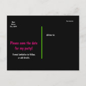 80のレトロ誕生日パーティー日付はがきを保存 案内ポストカード (裏面)