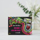 80のレトロ誕生日パーティー日付はがきを保存 案内ポストカード (スタンド正面)