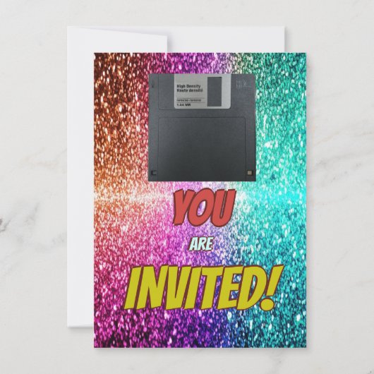 80のレトロ誕生日ミキステープ逆引きパーティー招待状 招待状 (裏面)