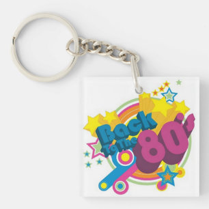 80のレトロ80のアクリルキーチェーンに戻る キーホルダー