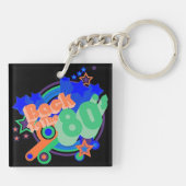 80のレトロ80のアクリルキーチェーンに戻る キーホルダー (裏面)