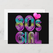 80の女の子の誕生日パーティコスチュームレトロヴィンテージ シーズンポストカード (正面/裏面)