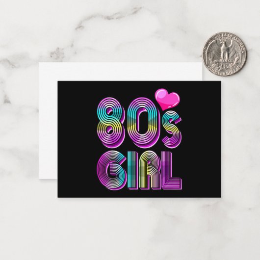 80の女の子の誕生日パーティコスチュームレトロヴィンテージ ノートカード (正面/裏面インサイチュ)