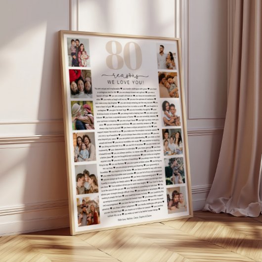 80の愛する理由 誕生日記念ギフト ポスター