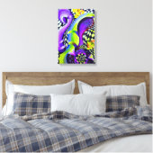 80の抽象芸術レトロ幾何学的パターン キャンバスプリント (インサイチュ (寝室))