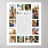 80の理由で愛してるフォトコラージュ 誕生日 ポスター (正面)