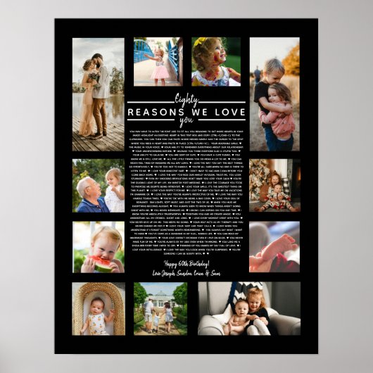80の理由で愛してる誕生日プレゼント彼へ ポスター (正面)