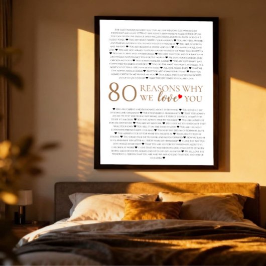80の理由で愛してる 80歳の誕生日プレゼント ポスター