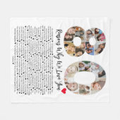 80の理由80th誕生日コラージュ フリースブランケット (正面(横))