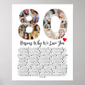 80の理由80th誕生日コラージュ ポスター (正面)