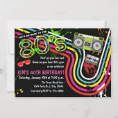 80の誕生日パーティーレトログランジイベントパーティー 招待状 (正面)