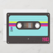 80の誕生日パーティー、レトロカセットテープ 招待状 (裏面)