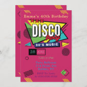 80の音楽の誕生日パーティー 招待状 (正面/裏面)