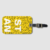 80の黄色と黒の形状と角の名前 ラゲッジタグ (正面横)