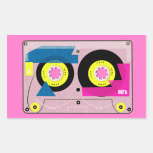 80のMixテープ 長方形シール