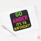 80はっきりした年代/90年代のネオンカラーファンキーレトロ スクエアシール (封筒)