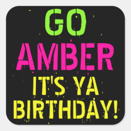 80はっきりした年代/90年代のネオンカラーファンキーレトロ スクエアシール