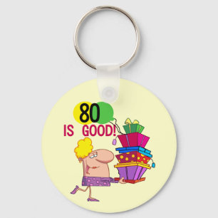80は良い誕生日Tシャツとギフト キーホルダー