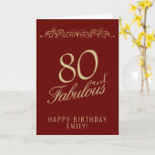 80エレガントと素晴らしいオーナメント80誕生日 カード (黄色い花)