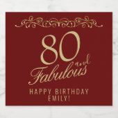 80エレガントと素晴らしいオーナメント80誕生日 スパークリングワインラベル (シングルラベル)