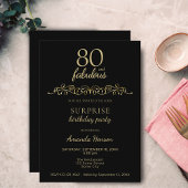 80エレガントと素晴らしいオーナメント80誕生日 招待状