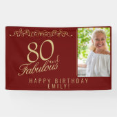 80エレガントと素晴らしい誕生日写真 横断幕 (横)