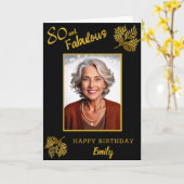 80エレガントと素晴らしい金ゴールドの葉80誕生日 カード (黄色い花)