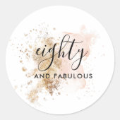 80エレガント歳と素晴らしい女性80誕生日 ラウンドシール (正面)