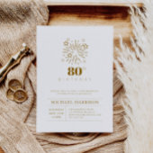 80エレガント番目の誕生日招待状任意の年齢 招待状