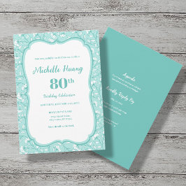 80エレガント番目の誕生日招待状 招待状
