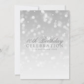 80エレガント誕生日シルバー《写真》ぼけ味キラライト 招待状 (裏面)