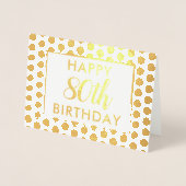 80エレガント誕生日ブラック金ゴールドドットカスタム 箔カード (正面)