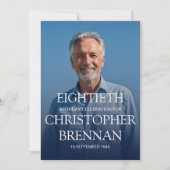 80エレガント誕生日写男性へ真お祝い 招待状 (正面)