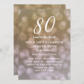 80エレガント誕生日招待状 招待状 (正面/裏面)