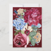 80エレガント誕生日 – ブルゴーニュフローラデザイン 招待状 (裏面)