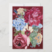 80エレガント誕生日 – ブルゴーニュフローラデザイン 招待状 (裏面)