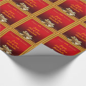 80カスタマイズ歳の誕生日の赤い金ゴールドプレゼント ラッピングペーパー (角)